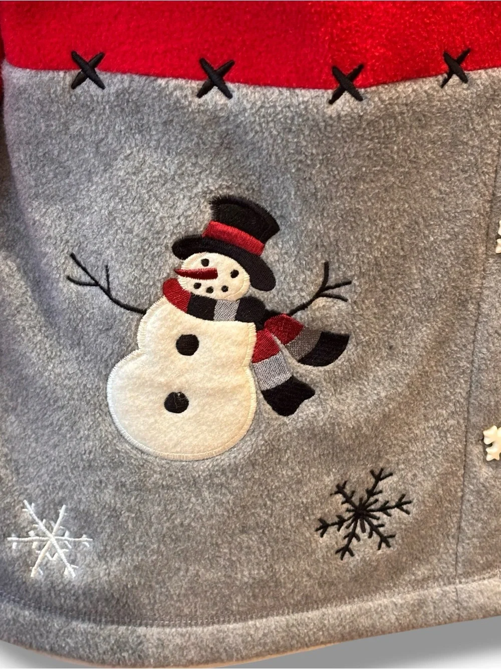 C&B Sport (Croft & Barrow) Woman's Red Christmas Novelty Fleece Jacket Size L